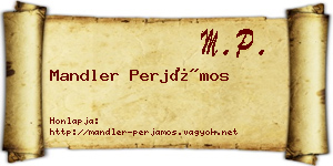 Mandler Perjámos névjegykártya